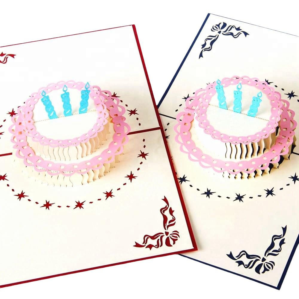 Birthday Cake and Candles in red and blue