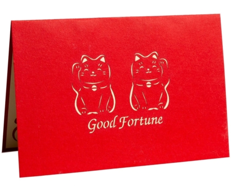 3D Pop-up Good Fortune Kitty Card