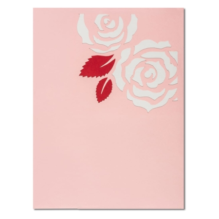 A WHITE ROSE ~ Pop Up Greeting Card