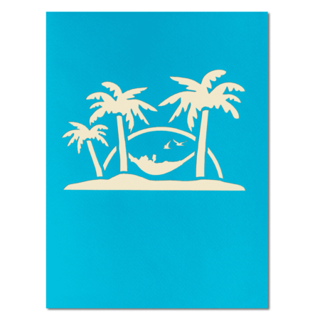 CHILLAX GIRL ON BEACH ~ Pop Up Card