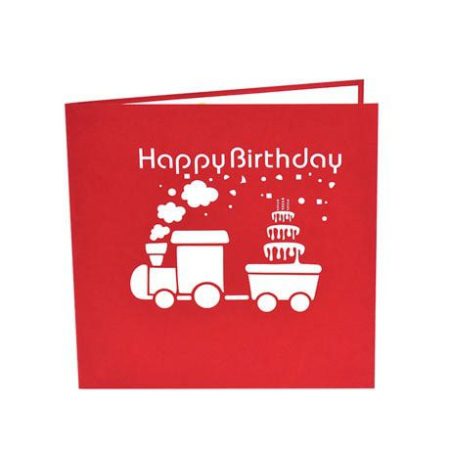 Birthday Train pop up card cover
