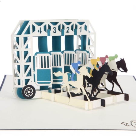 Triple Crown Horse Racing Birthday Pop Up Card Close Up Detail