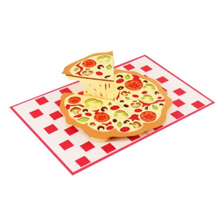 Pizza pop up card open