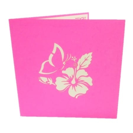 HOT PINK HIBISCUS ~ Flower Pop Up Card