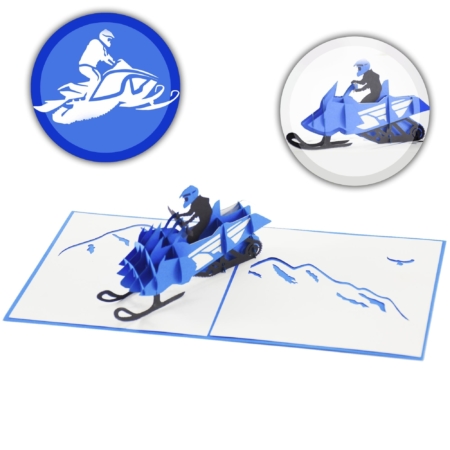 SNOWMOBILE THRILL ~ Sports Pop Up Card