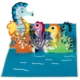 Colorful seahorses pop-up card.