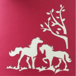 WILD HORSES HORSING AROUND ~ Pop Up Card