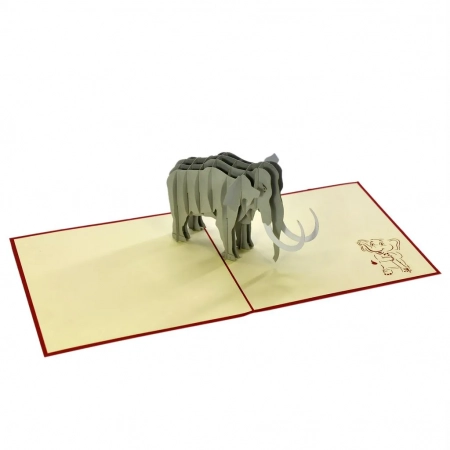 prehistoric elephant Popup Card 02 Open Card
