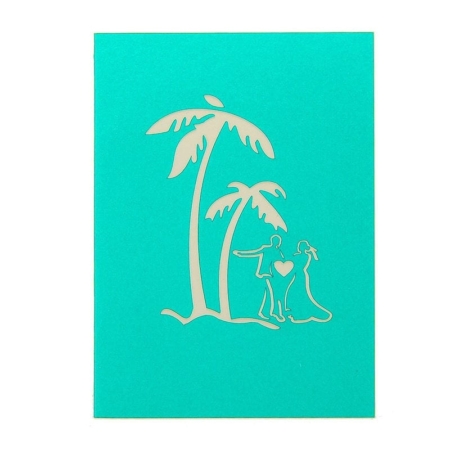 BEACH WEDDING ~ Romantic Pop Up Card