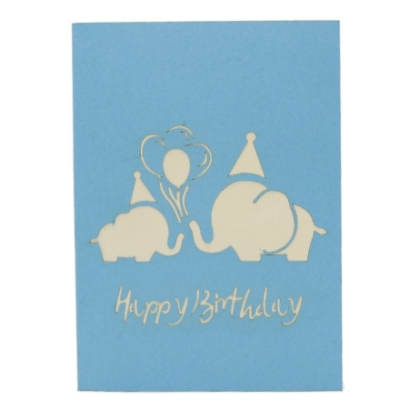 ELEPHANTS PARTY ~Kid's Birthday Pop Up Card