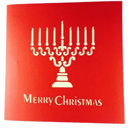 Merry menorah pop up card cover