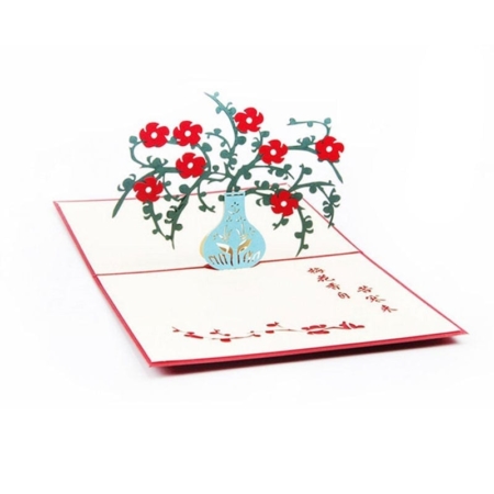 PLUM BLOSSOMS ~ Proverb Pop Up Card