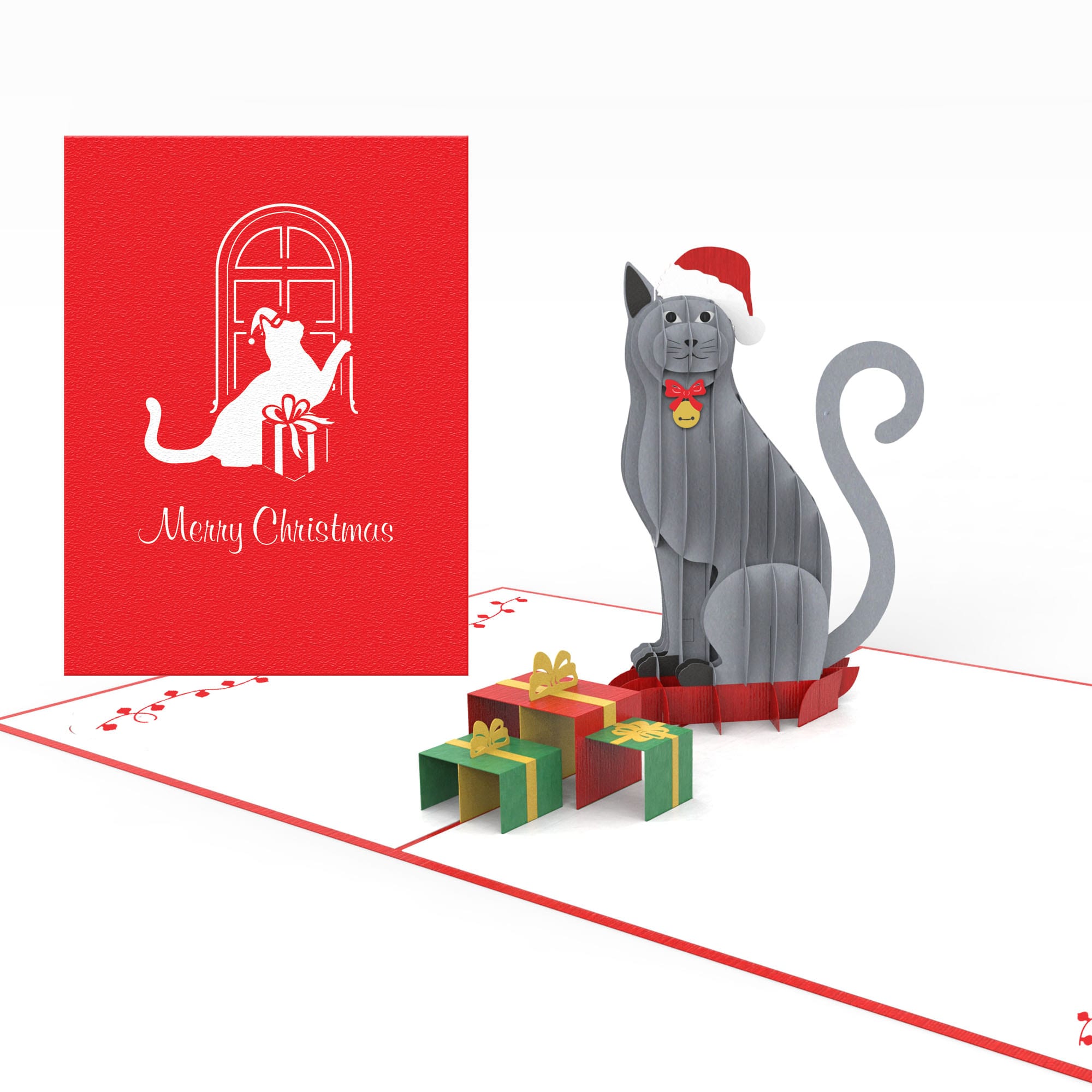 CHRISTMAS CATITUDE pop up card and cover