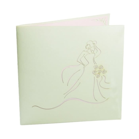 Quinceanera pop up card cover white