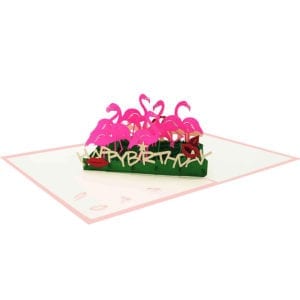 Pink Flamingos Birthday Party Open Card Now