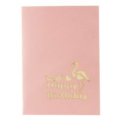 flamingo birthday pop up card