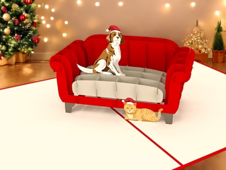 SANTA PAWS ~ Pop Up Christmas Card