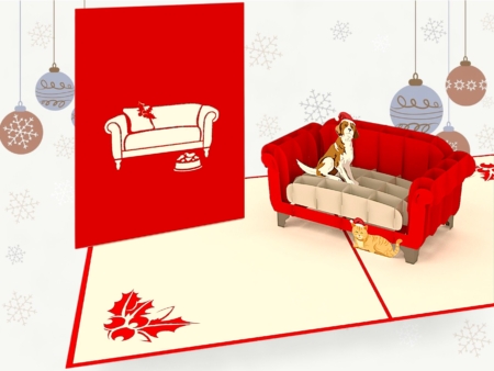 SANTA PAWS ~ Pop Up Christmas Card