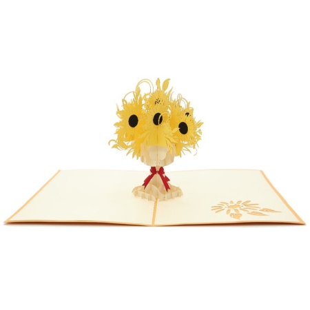 Golden Sunflowers pop up card