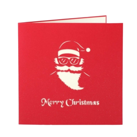 Santa on a motorcycle pop up card cover