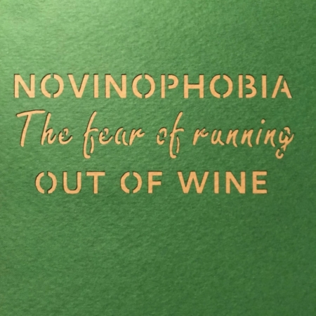 WINE BIRTHDAY CARD ~  NOVINOPHOBIA No Wine