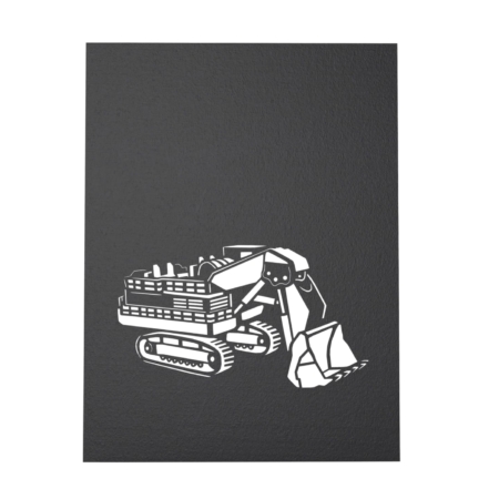 EXCAVATOR EARTH MOVER ~ Pop Up Card