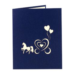 Romantic carriage wedding pop up card cover