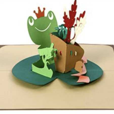 Hoppy birthday! frog pop up care