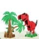 Giant T-Rex dinosaur munching a palm tree.