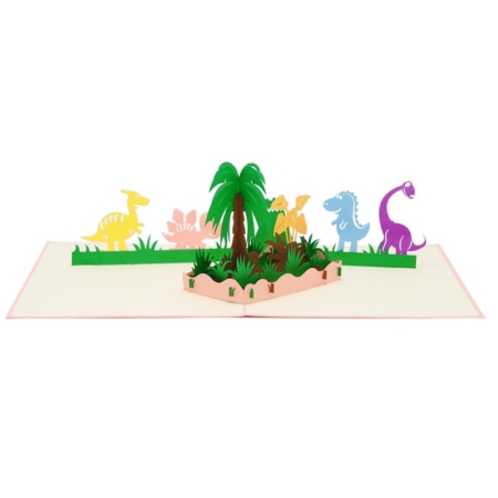 Dinosaur Jungle birthday card pop up card