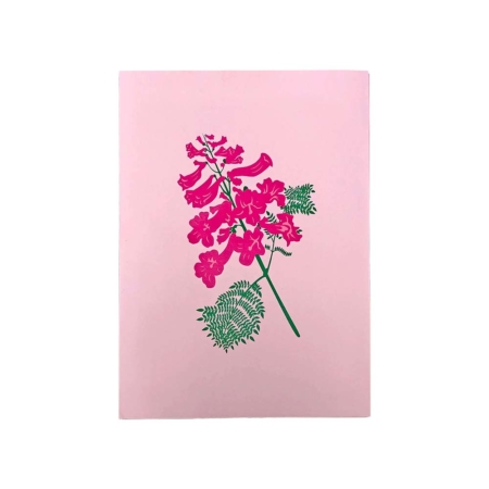 FLOWERING PINK JACARANDA TREE ~ Pop Up Card