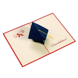 Graduation Cap slant pop up card wbg