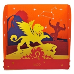 Leo Zodiac Sign popup card front