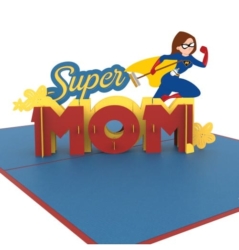 Super Mom Pop Up Card Detail Closeup