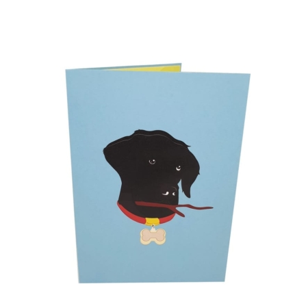 LOVABLE LAB CHEWING A STICK ~ Pop Up Dog Card