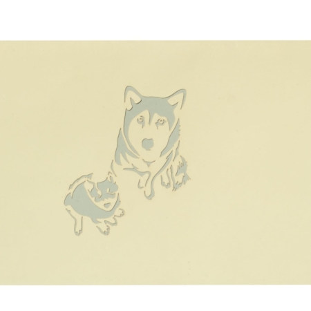 MAMA HUSKY AND PUPPIES ~ Pop Up Dog Card