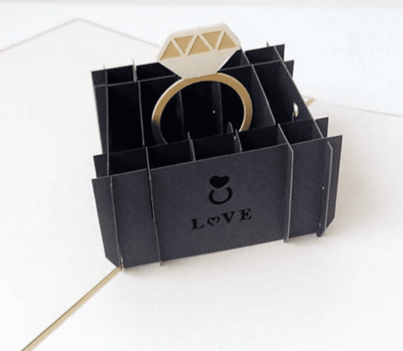 Diamond Ring in Love Box detail
