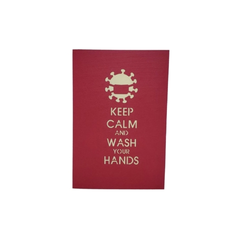 KEEP CALM, WASH YOUR HANDS ~ Covid Pop Up Card