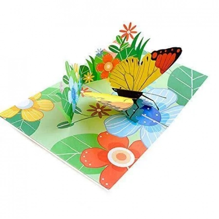 Butterfly Garden pop up card slanted
