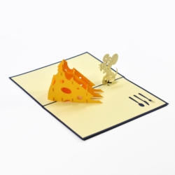 Mouse Cheese Open Card Slant