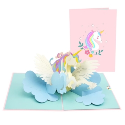 Magic Unicorn open card with cover
