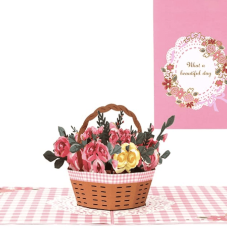 Beautiful Day Basket Of Roses With Cover