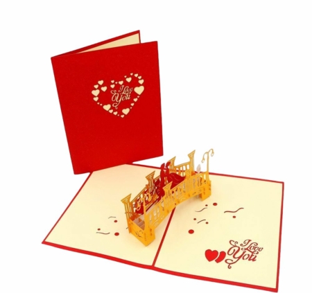 Lovers bridge and cover pop up card