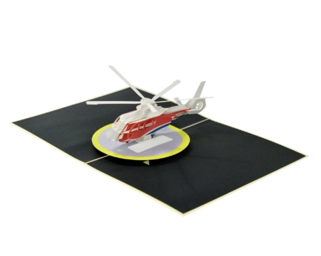 Helicopter Open Pop Up Card On Slant Oc118 2