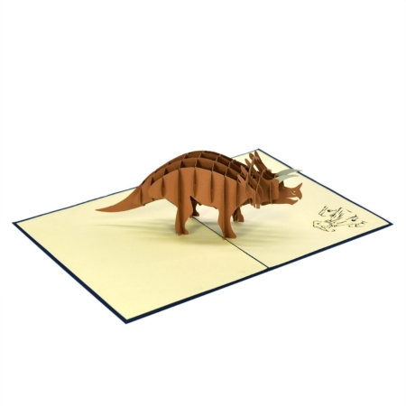 Triceratops Dinosaur pop up card open