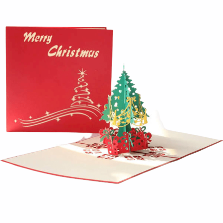 CHRISTMAS TREE WITH PRESENTS ~ Pop Up Card
