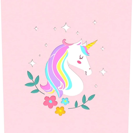 MAGIC UNICORN ~ Pop Up Card with Insert Note