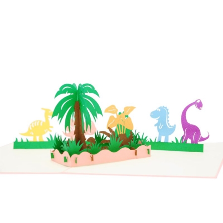 Dinosaur jungle party birthday card detail