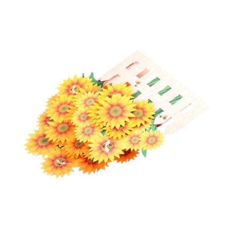 sunflowers and bees 3D pop up card