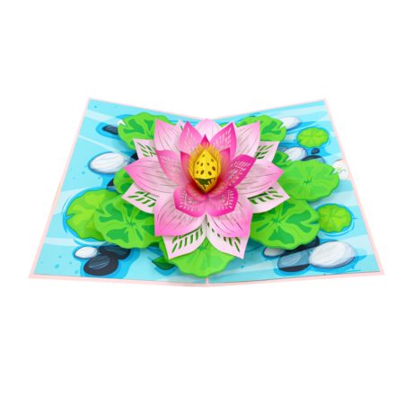 Sacred Lotus pop up card open